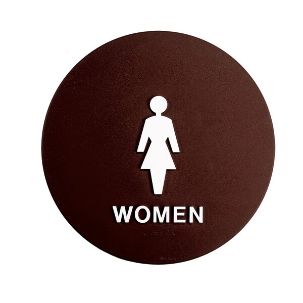 Bcf 12 x 12, Women Door Sign, Circular Print, Picture & Text, Brown SBH12W-BROWN - main